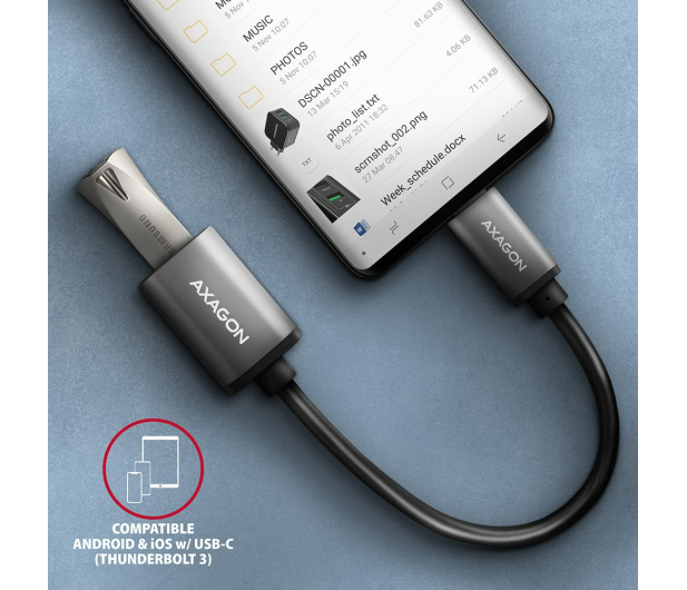 Axagon RUCM-AFAC, redukcja kabla USB-C (M) - USB-A (F), 20cm - 1353484 - zdjęcie 6
